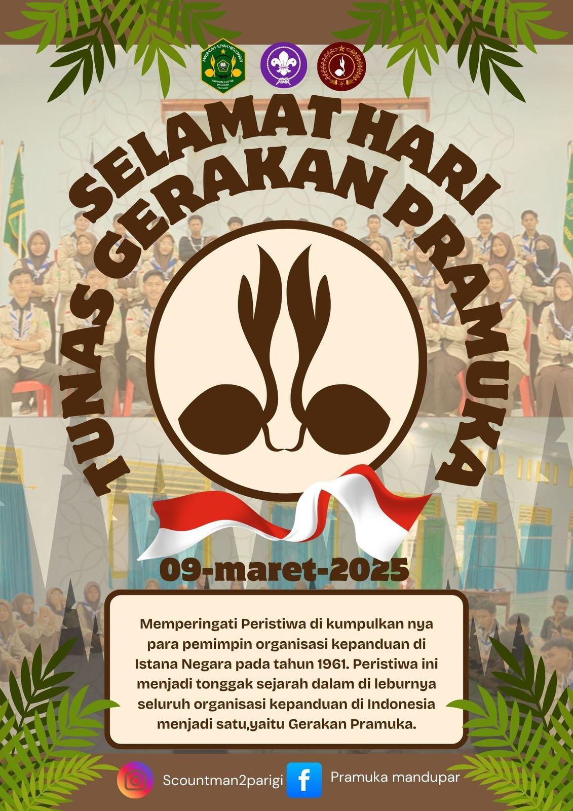 
 Pramuka MAN 2 Parigi Mengucapkan "Selamat Hari Tunas Gerakan Pramuka" 
