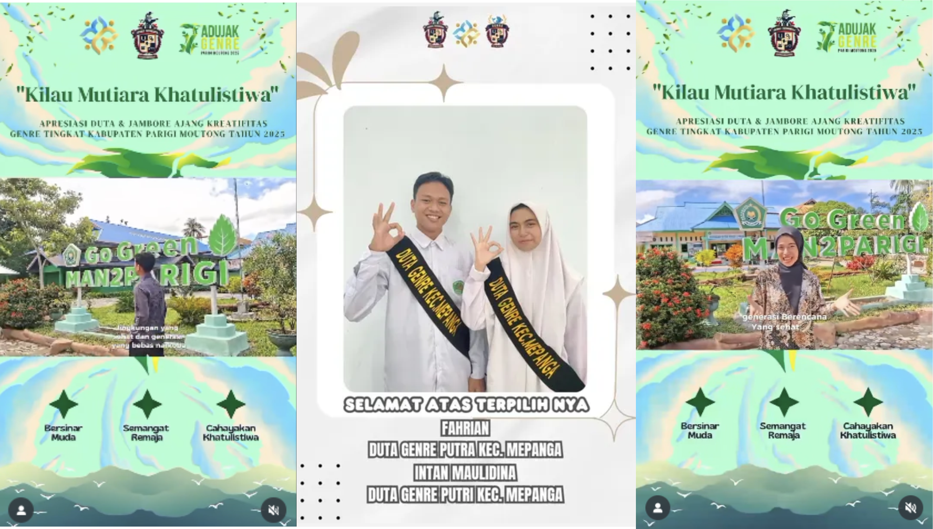 Fahrian dan Intan Wakili MAN 2 Parigi dalam Ajang Duta GenRe Parigi Moutong 2025